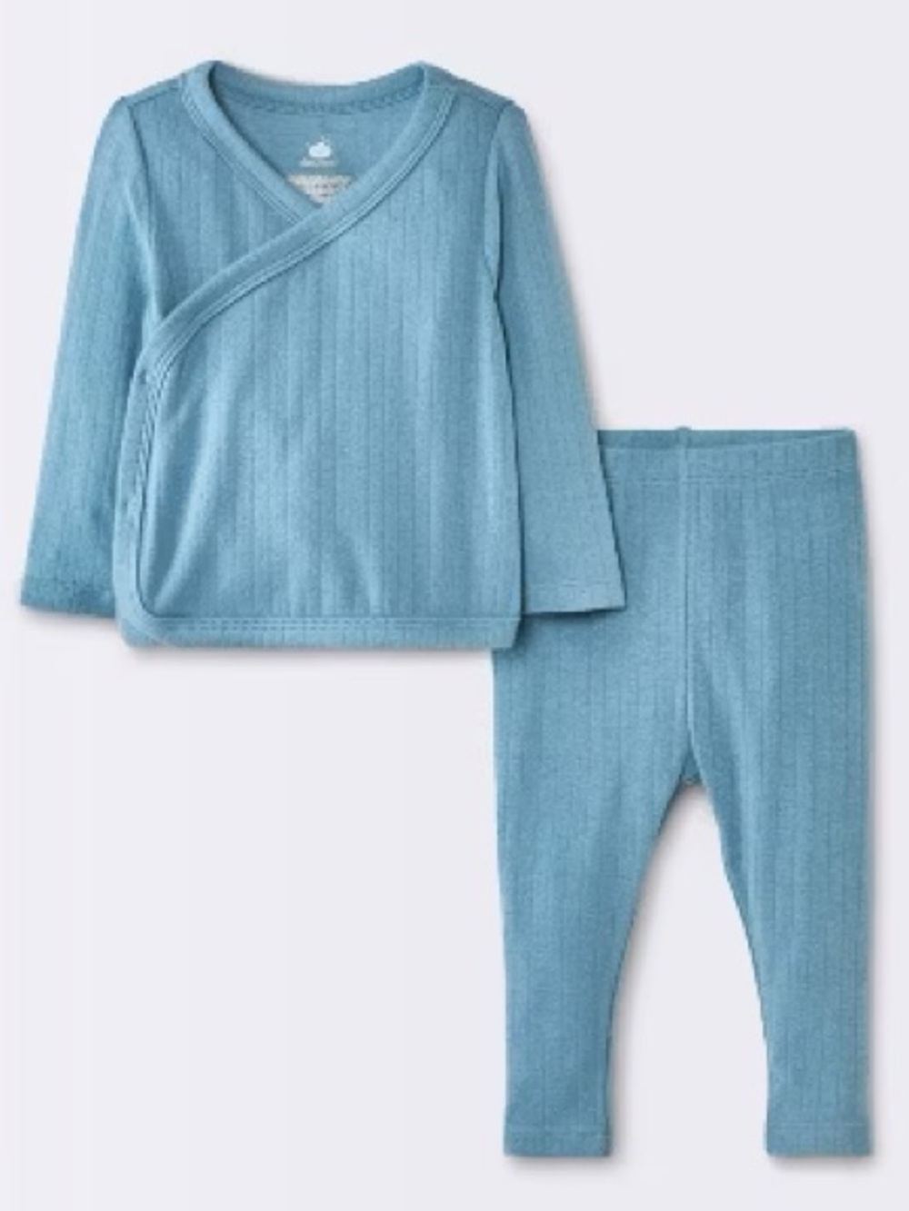 Baby Boys' 2pc Pointelle Top and Pants Set - Cloud Island™ Light Blue